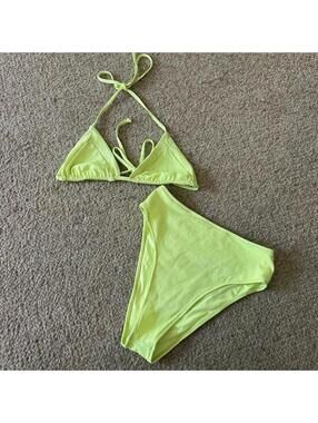 Frankies Bikinis Women's Green and Yellow Bikinis-and-tankini-set